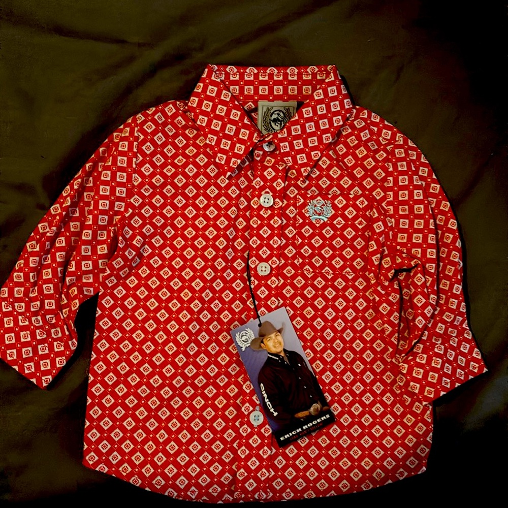 Adorable dress shirt for your cute little buckaroo